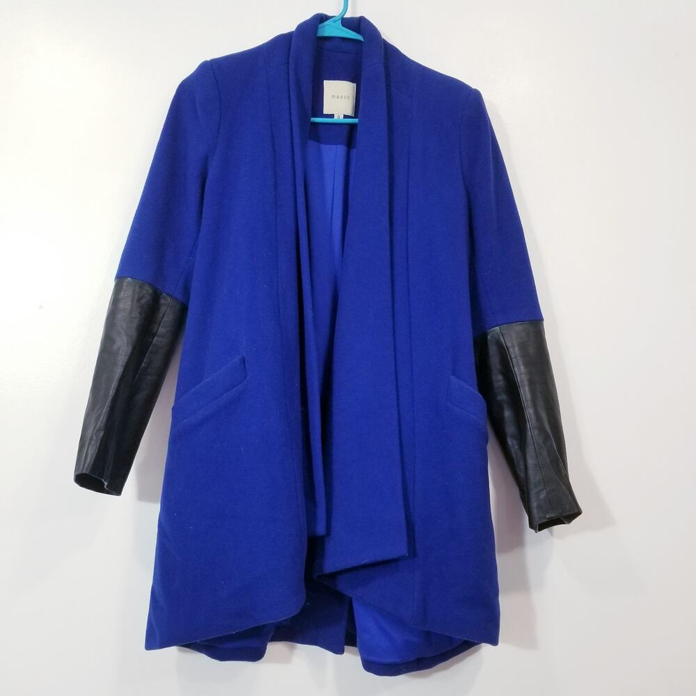 Mason Virgin Wool Blend Lambskin Open Cardigan Blazer